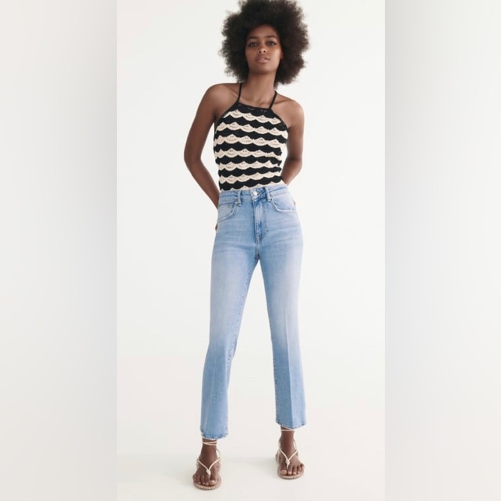 Zara high waist crop flare size 10